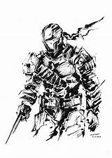 Deathstroke Deadshot Terminator Slade Ink Deadpool Villains sketch template
