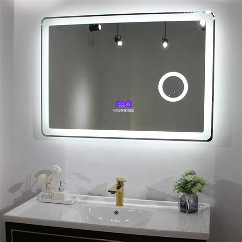 wall mounted rectangle touch screen espejo inteligente magnifying led bath mirror led mirror