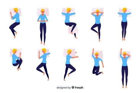 free vector flat sleep positions collection
