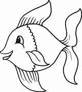 Coloring Fish Pages Kids Simple sketch template
