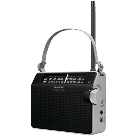 sangean   fm compact analog radio black radio portable radio