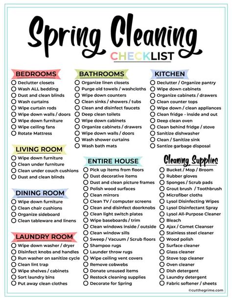 ultimate spring cleaning checklist  printable domestically