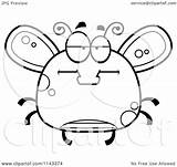 Bored Chubby Fly Outlined Coloring Clipart Cartoon Vector Thoman Cory Regarding Notes sketch template