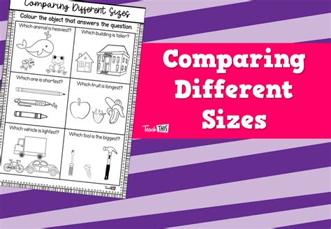 comparing  sizes teacher resources  classroom games