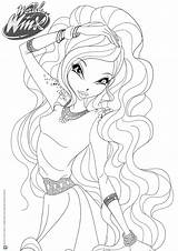 Winx Coloring Pages Aisha Outfit Club Casual Stampa Colora Imagenes Las Dress Main sketch template