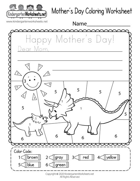 mothers day coloring worksheet  printable digital