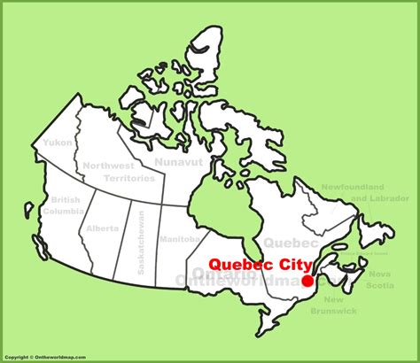 Quebec City Location On The Canada Map