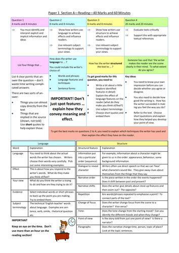aqa english language paper  revision mat teaching resources