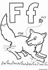 Coloring Fox Pages Fly Alphabet Printable Color Print Popular sketch template