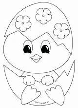 Easter Coloring Chick Pages Chicken Baby Chicks Cute Egg Templates Puppy Drawing Printable Drawings Color Kids Template Sheets Hatching Eggs sketch template