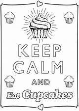 Calm Keep Cupcakes Coloring Eat Color Pages Beautiful Adult sketch template