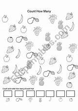 Count Color Fruit Worksheet Counting Worksheets Preview Numbers sketch template