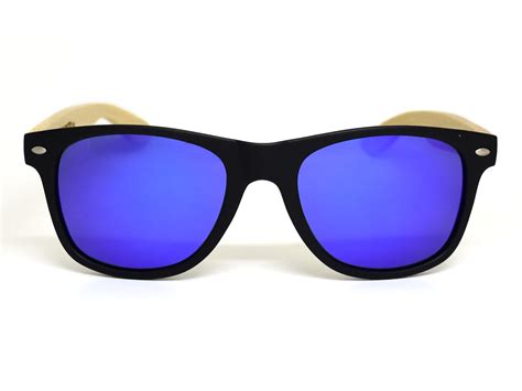 Classic Wayfarer Sunglasses With Blue Lenses Go Wood