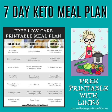 printable  day keto meal plan  printable templates