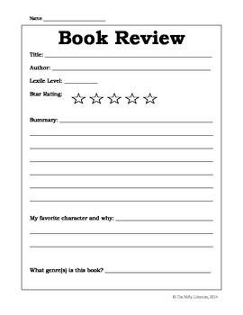 book review template simple book review template  library