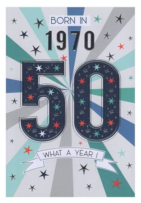 Buy Year You Were Born Male 50th Birthday Card Icg 9029 Born In