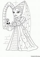 Princess Coloring Pages Ella Little Irene Princesses Rocks Printable Fairy Castle sketch template