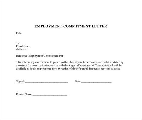 commitment letter letter templates lettering letter