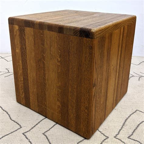 sold price modernist oak cube stand december     est