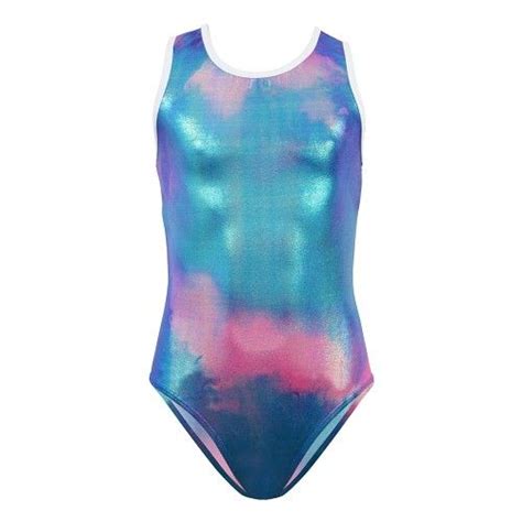 Adorable Turquoise And Pink Leotard Made Of Mystique Spandex With A