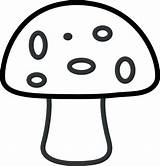 Mushroom Coloring Printable Kids Spots Clip Template Print Six Features sketch template