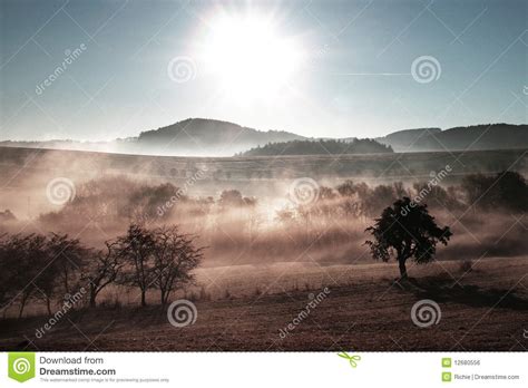 landscape  mist stock photo image  perspective orange
