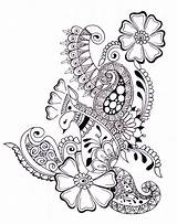 Zentangle Coloring Pages Paisley Peacock Drawings Doodle Patterns Adults Doodles Printable Zentangles Drawing Template Designs Print Zen Adult Flowers Boyama sketch template