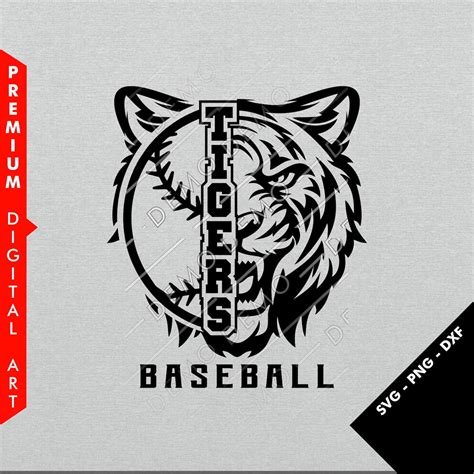 tigers baseball design svg png  dxf files  etsy