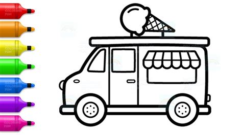 view coloring pages ice cream truck pictures