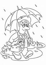 Pat Postman Coloring Postbote Postino Colorare Rain Under Delivering Pioggia Letzte sketch template