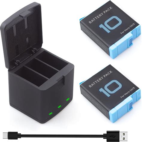 pack batteries fit  gopro hero  gopro hero  black  channel battery charger station