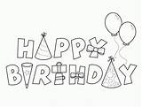 Coloring Birthday Happy Pages Printable Print sketch template