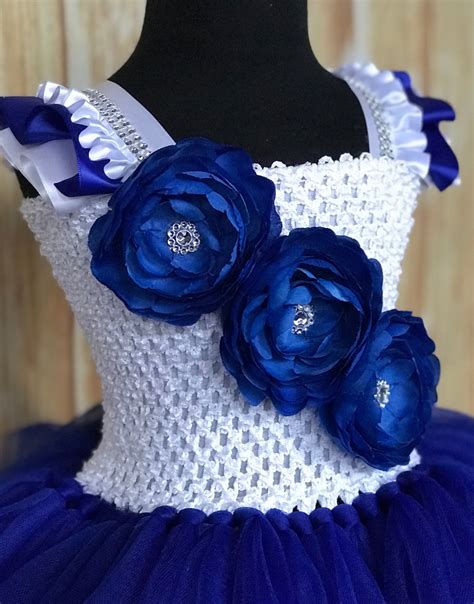 royal blue  white ribbon trim tutu blue tutu dress  ladybug tutus