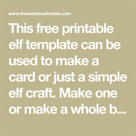 printable elf template       card