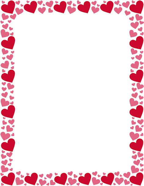 printable red  pink heart border  gif jpg   png