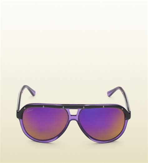 Lyst Gucci Shaded Aviator Optyl Sunglasses In Purple For Men