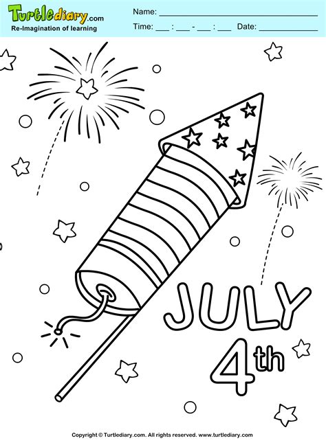 printable full size   july coloring pages