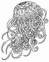 Jellyfish Mandalas Poisson Drifting Paisley Zentangle Quallen Ausmalen Qualle Piping Colorier Ausmalbild Coloringpagesfortoddlers sketch template