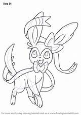 Sylveon Pokemon Coloring Draw Drawing Pages Eevee Step Evolution Evolutions Drawings Drawingtutorials101 Pokémon Colouring Outline Sketch Learn Character Tutorials Comments sketch template