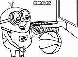 Minion Basketball Minions Wecoloringpage Colouring sketch template