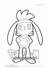 Pokemon Raboot Coloring Pages Draw Printable Cute sketch template