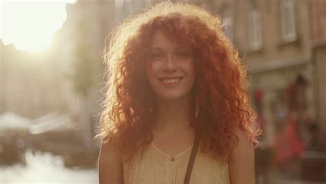 Redhead Curly Hair Outdoor Stock Video Footage 4k And Hd