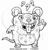 Ugly Rat Cartoon Outlined Confused Coloring Clipart Vector Thoman Cory Regarding Notes sketch template