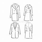 Cappotto Esempio Maniche Lunghe Tasche Femminile sketch template