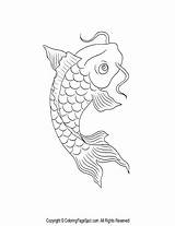 Koi Fish Coloring Tattoo Pages Chinese Drawing Outline Template Carp Printable Japanese Inspiration Pisces Realistic Getdrawings Clip Embroidery Color Google sketch template