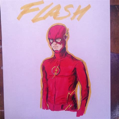 Drawing Of Grant Gustin As Barry Allen Aka Flash In The