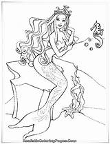 Barbie Mermaid Coloring Pages Princess Printable H2o Dolphin Girl Kids Realistic Drawing Sheet Queen Color Tale Print Sheets Mermaids Clipart sketch template