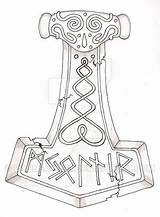 Mjolnir Myself Mjollnir Drawn Norse sketch template