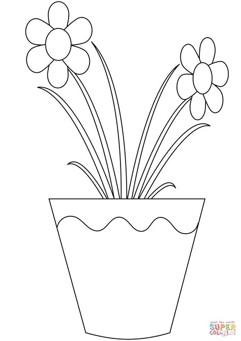 flower pot coloring pages printable printable world holiday