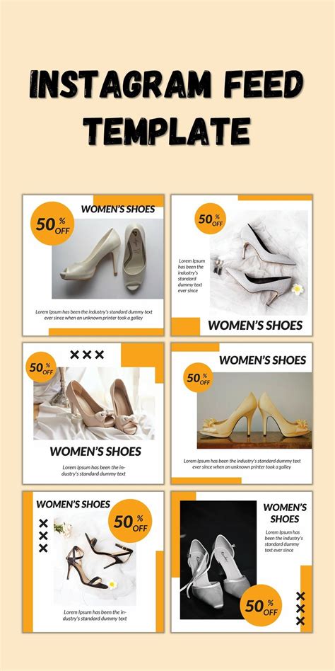 template instagram feed woman shoes